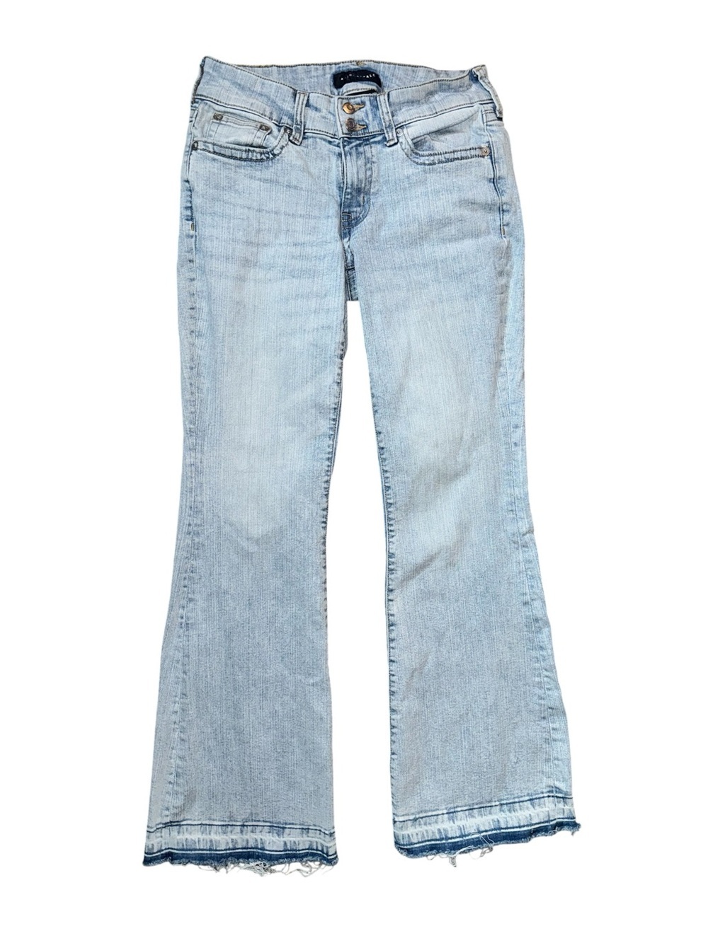 Aeropostale Light Blue low rise Flared Jeans Raw Hem (altered) 4 short